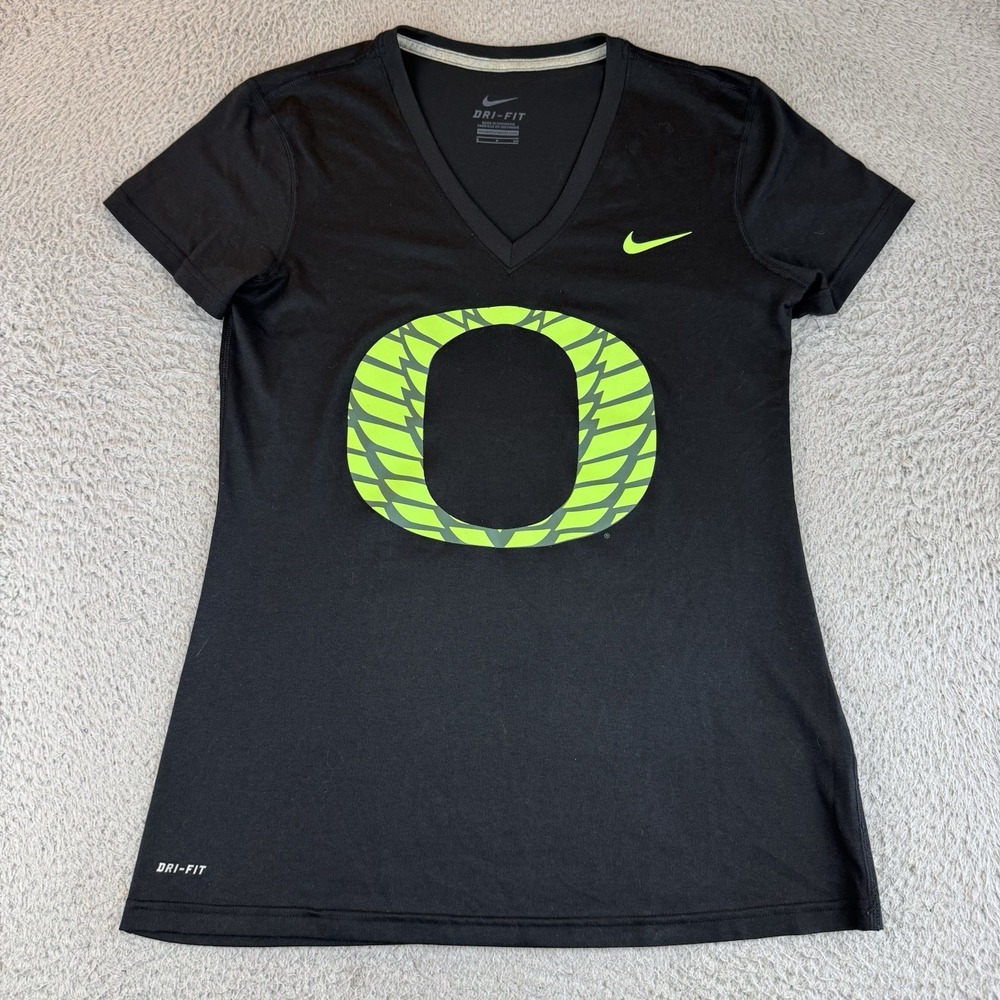 Oregon Ducks Women's Black Nike V-neck T-shirt Size Small